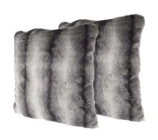 Dennis Basso Set of 2 16 x 16 Faux Fur Pillows —