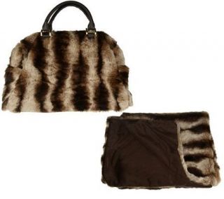 Dennis Basso Faux Fur Travel Bag with Throw —
