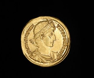 Ancient Roman Gold Solidus Coin of Emperor Constantius II