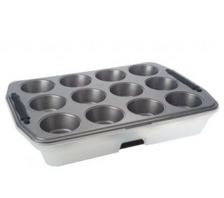 CooksEssentials 12 Cup Nonstick Muffin Pan with Cover —