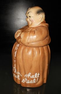  Thou Shall not Steal 60s Monk Friar Cookie Jar Excellent
