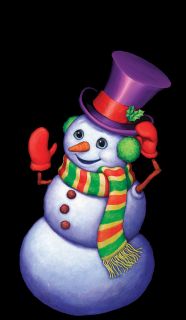 Window Poster Snowman Christmas Decoration