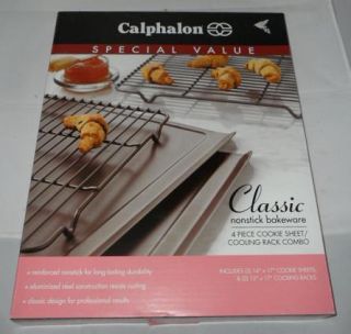 Calphalon Classic Cookie Sheet Cooling Rack Set, 4 Piece Nonstick