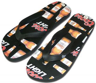 Coors Light Flip Flops Mens Large 10 / 11 Great For Beach BBQ Pool