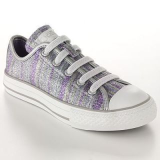Converse Stretch Girls Shoes New Silver Sparkle Chucks