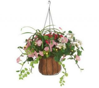 As Is BethlehemLights Batt. Op. Mixed Flower Basket —