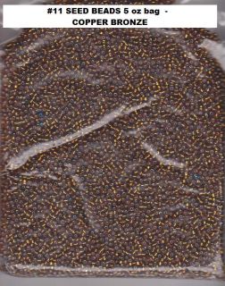 Glass Seed Beads 5 Ounce Bag 11 0 Copper Bronze