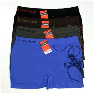 LOT of 6 Knocker MENS BOXER MICROFIBER Seamless Cross Graph Underwear