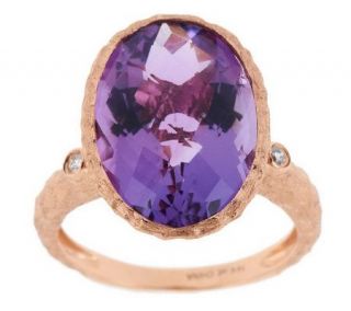 Premier 7.50 ct Oval Brazilian Amethyst and Diamond Accent Ring, 14K 