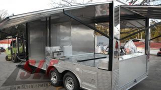  RED PIZZA EVENT FOOD CATERING SMOKER BBQ ENCLOSED CONCESSION TRAILER