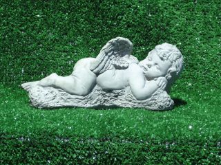 ANGEL (CONCRETE ANGEL) (solid concrete yard/home/garden decor)