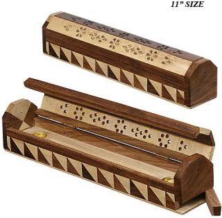 Joint Wood Coffin Style Ash Catcher Incense Stick Cone Holder