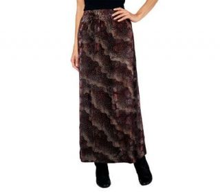 George Simonton Burnout Velvet Knit Skirt with Elastic Waistband 