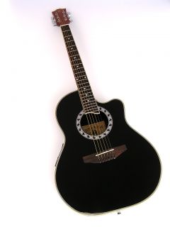  Black High Quality Gloss Standard Size Acoustic Electric Guitar