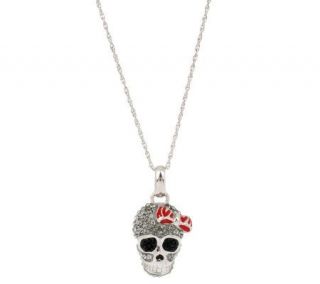 David Sigal SterlingCrystal Happy Skull Pendant with 18 Chain