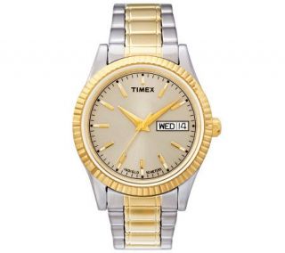 Timex Mens Two Tone Bracelet Watch with Goldtone Dial   J308830