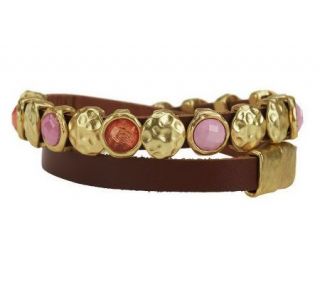 Susan Graver Leather Wrap Bracelet   J266927
