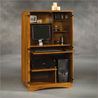 Harvest Mill Collection Abbey Oak Computer Armoire