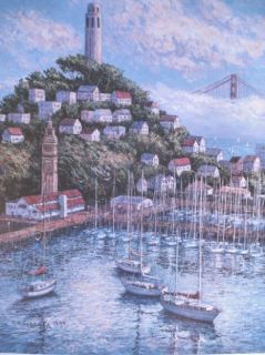 Anna Chrasta Coit Tower Daytime Print s N Harbor Boats