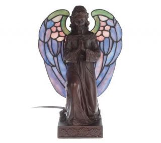 Handcrafted Tiffany Style Praying Angel 12 Accent Lamp —