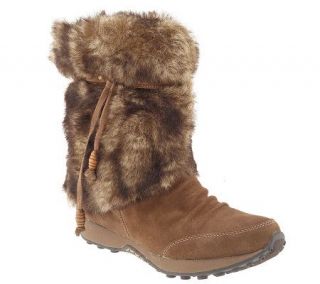 Bare Traps Suede Water Resistant Boots with Faux Shearling   A204126