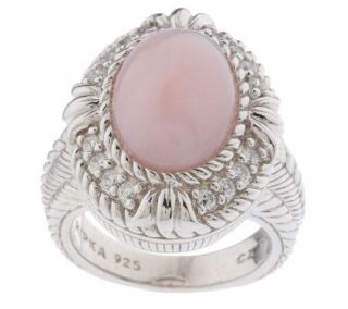 Judith Ripka Sterling Pink Opal Lotus Design Ring —