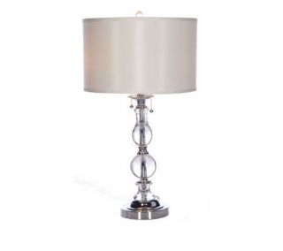 HomeReflections 26 1/2 Crystal Table Lamp with Fabric —
