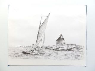 Consuelo Eames Hanks Limited Edition Signed Boat Print Art Seascape