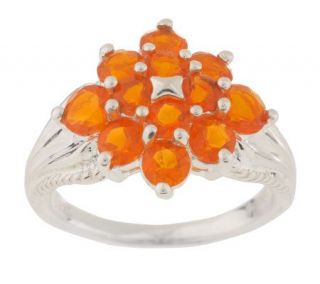 Sterling 1.20 ct tw Fire Opal Cluster Ring —