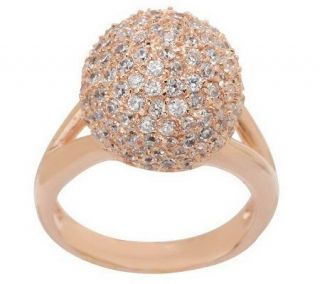 Bronzo Italia Bold Pave Crystal Domed Bead Ring   J272133
