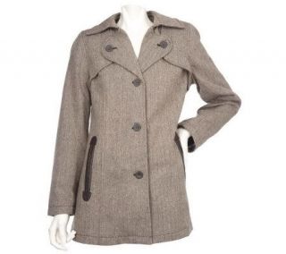 Modernist by Guillaume Button Front Lightweight Tweed Coat —