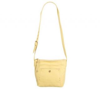 Stone Mountain Darien Leather Midi Bucket Bag with Front Pocket