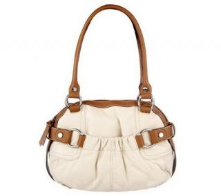 Tignanello Pebble Leather Satchel with Gathered Front Pocket