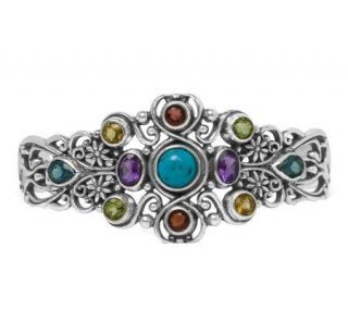Carolyn Pollack Multi stone Sterling Cuff Bracelet —