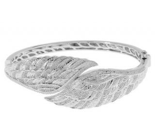 AffinityDiamond 1/3 ct tw Angel Wing Bangle Bracelet Sterling
