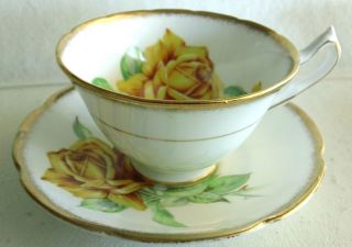 Collingwoods Golden Rose Bone China England Teacup and Saucer