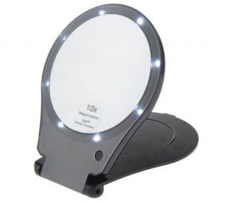 Floxite Lighted 10x Magnification Travel Mirror —