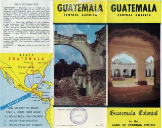 Guatemala Colonial Antigua Brochure Guatemala Central America 1950S