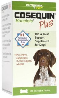Cosequin Plus Bonelets Hip Joint Support Plus for Dogs 100 Exp 7 2016