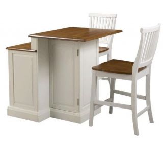 Home Styles Woodbridge Two Tier Island & Two Stools —