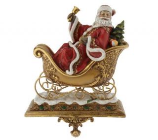 Handpainted Santa in Sleigh Stocking Holder by Valerie —