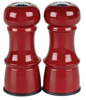  inch Metal Salt and Pepper Shakers Red Colored Finish
