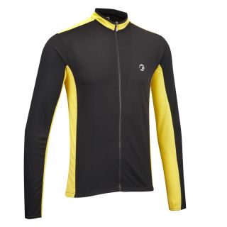 Cool Flo Long Sleeve Cycling Jersey Black Yellow
