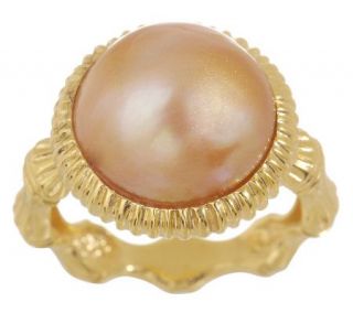Veronese 18K Clad Cultured Mabe Pearl Ring   J264343