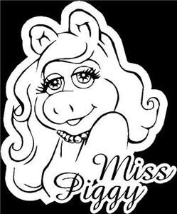 Miss Piggy Car Window Sticker Decal Muppets Profile Laptop Cell Phone