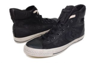 John Varvatos Converse Star Player Mid Size 13 M Black Leather Casual