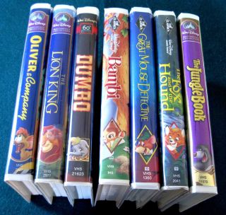 Disney VHS 7 Animal Collection Movies Dumbo Jungle Book Bambi Plus 4