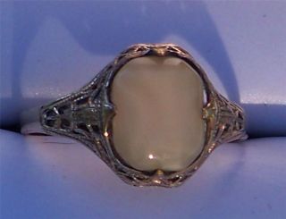 Clarks and Coombs C C Vintage Ladies Ring 1 30 14k RGP White Stone