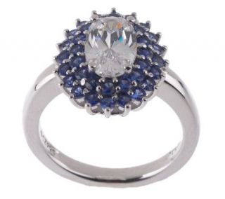 Epiphany Diamonique & Lab Created Sapphire Framed Ring —