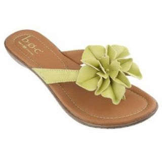 by Born Vivian Leather Slip on Thong Sandals w/Flower Detail